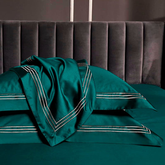 Pearl Green Luxury Egyptian Comfort Cotton Duvet Cover Super King (240x260cm)