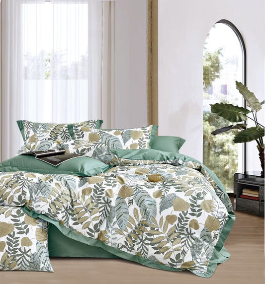 Luna Green 100% Cotton Duvet Cover Set