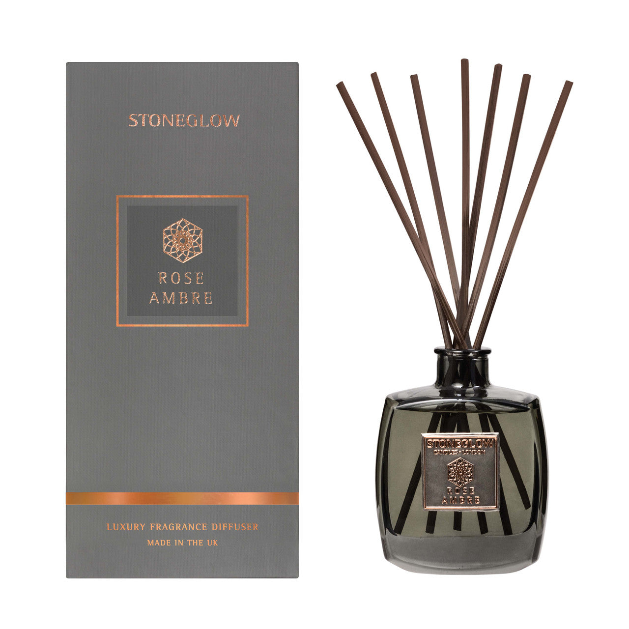 Stoneglow Metallique Rose Amber Reed Diffuser 200ml