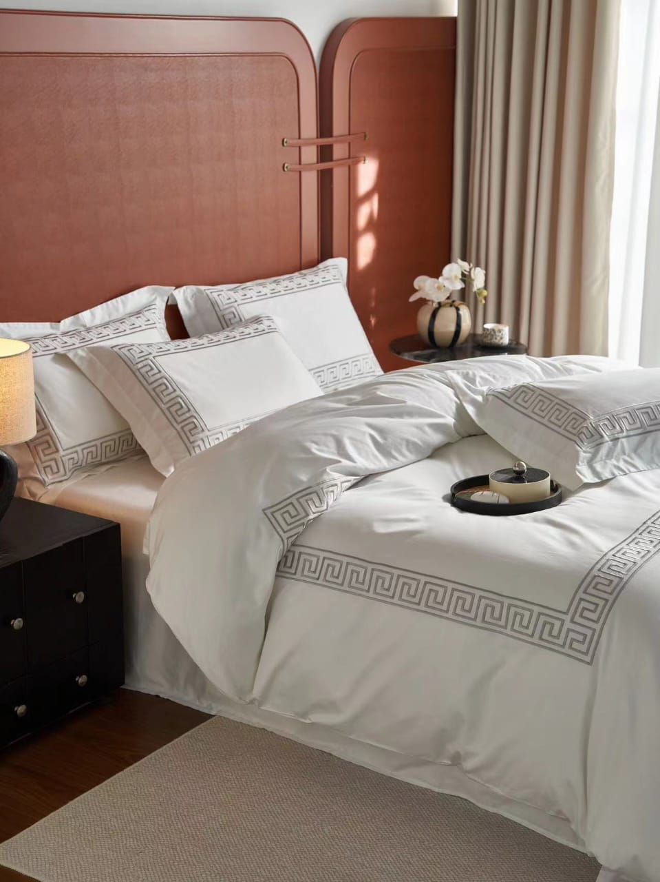 Swabra Emperor Luxury Egyptian Comfort Cotton Duvet Cover Grey 8by8 (270x280cm)