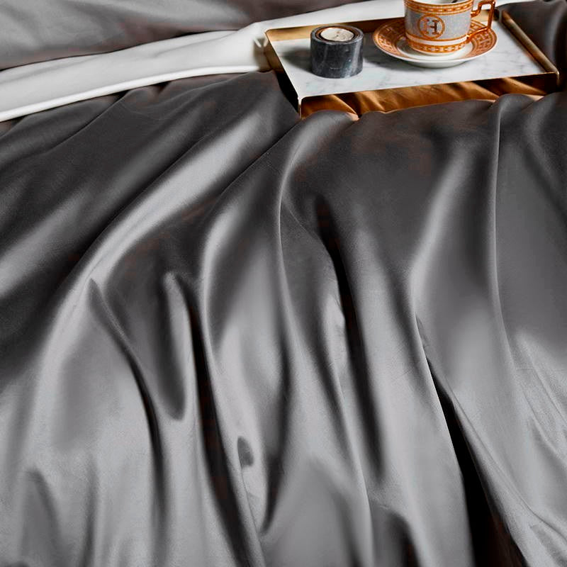 Pearl Grey Luxury Egyptian Comfort Cotton Duvet Cover Super King (240x260cm)