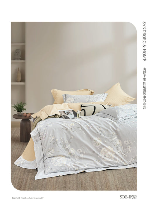 Willow Floral 100% Cotton Duvet Cover Set (Queen) (200x230cm)