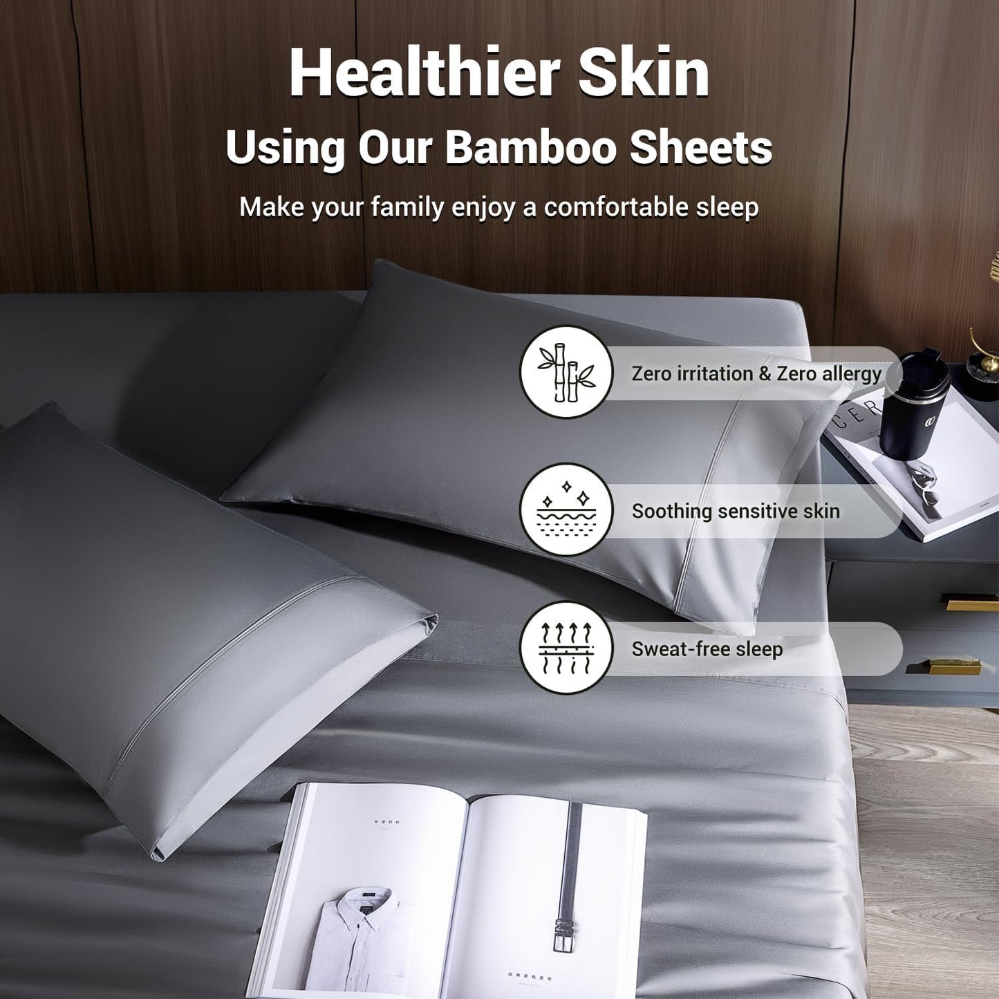 Bamboo Silk Bedsheets - Luxury Cooling Set Queen