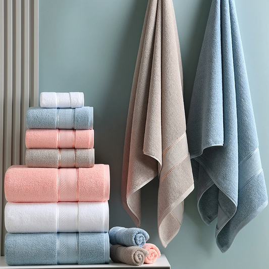 Cotton Bath Towel Set - Ultra Soft & Absorbent