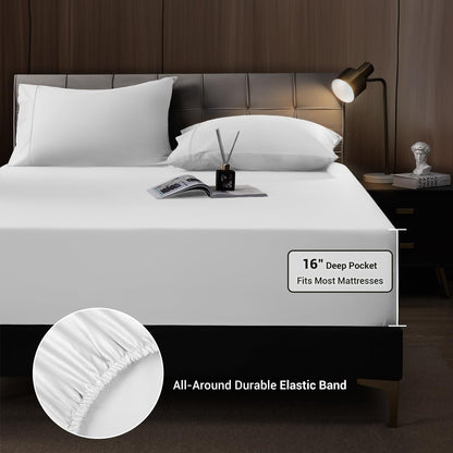 Bamboo Silk Bedsheets - Luxury Cooling Set Queen