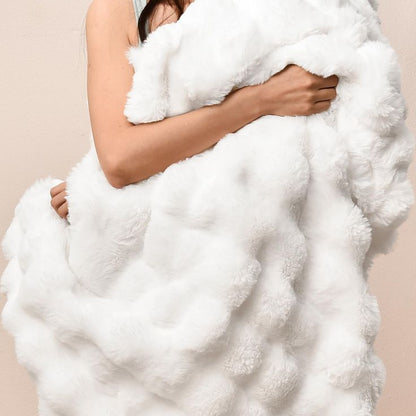 Faux Fur Bubble Throw Blanket
