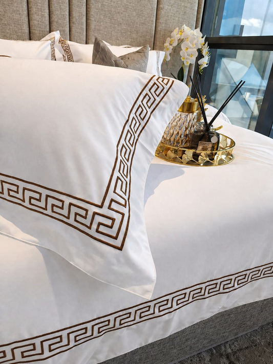 Swabra Luxury Egyptian Comfort Cotton Duvet Cover King-Brown (220x240cm)