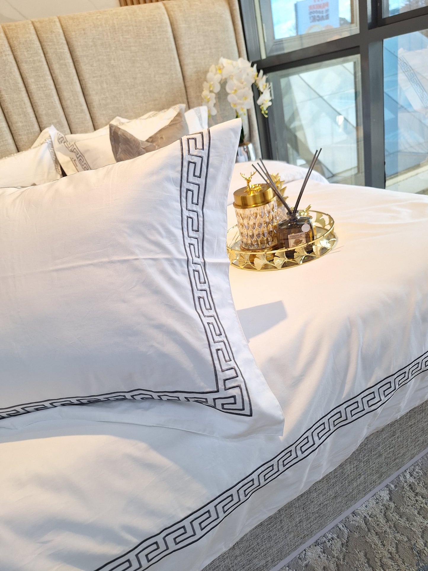 Swabra Luxury Egyptian Comfort Cotton Duvet Cover Super King- Grey (240x260cm)