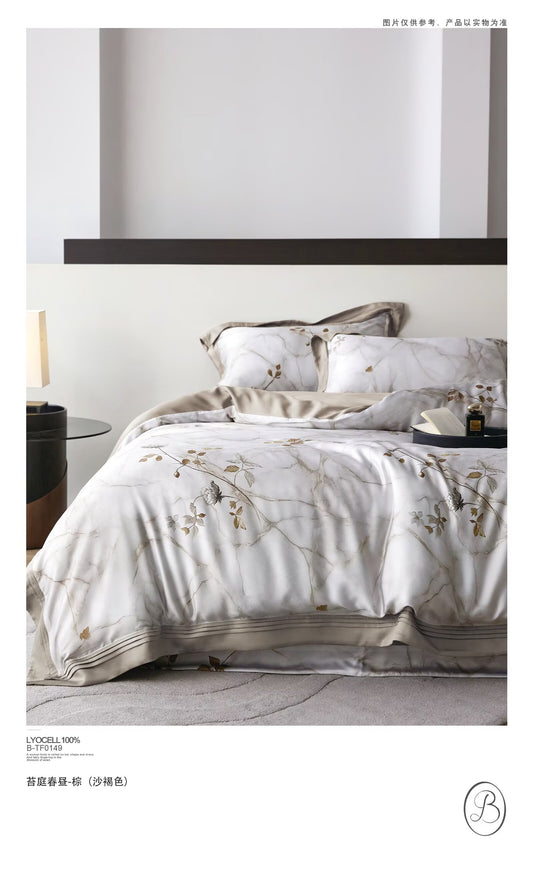 Jade Luxury Silky Lyocell Duvet Cover Grey Set