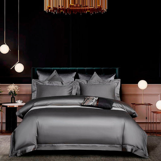 Pearl Grey Luxury Egyptian Comfort Cotton Duvet Cover Super King (240x260cm)