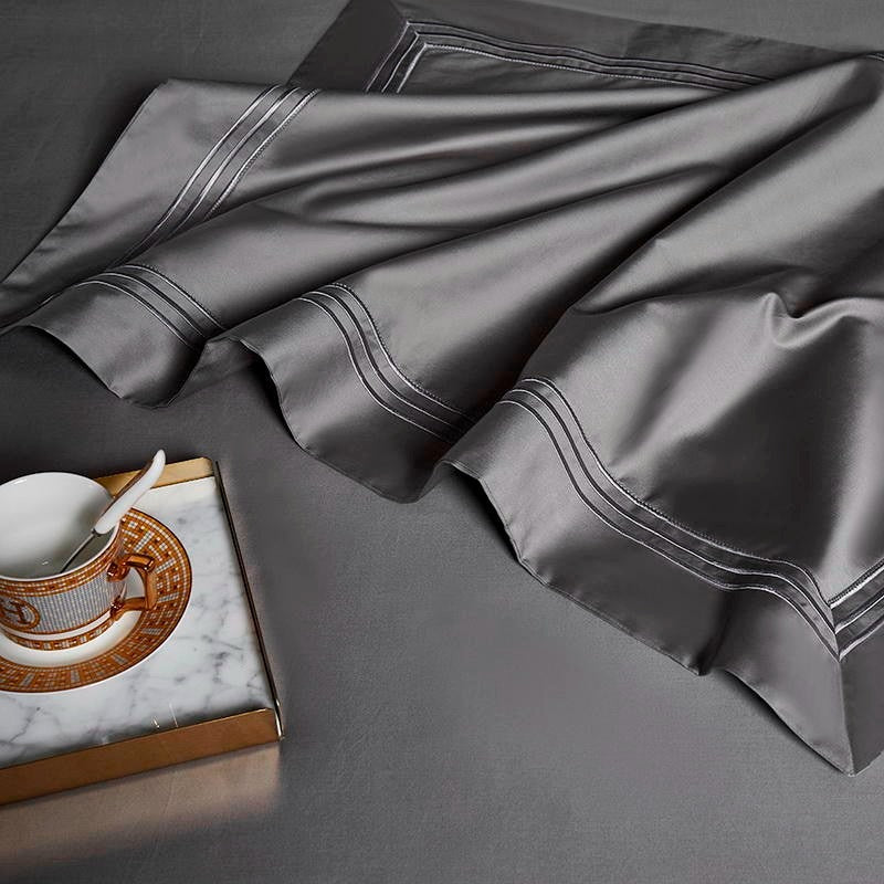 Pearl Grey Luxury Egyptian Comfort Cotton Duvet Cover Super King (240x260cm)