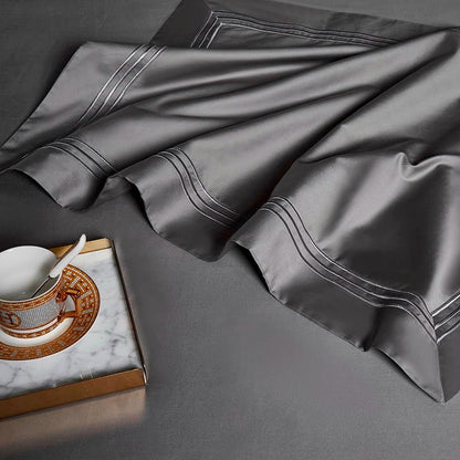 Pearl Grey Luxury Egyptian Comfort Cotton Duvet Cover Super King (240x260cm)