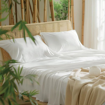 Bamboo Silk Bedsheets - Luxury Cooling Set Queen