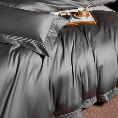 Pearl Grey Luxury Egyptian Comfort Cotton Duvet Cover Super King (240x260cm)