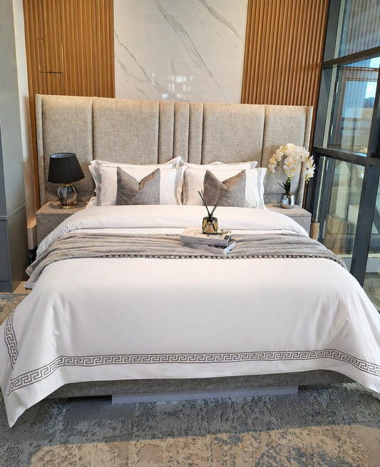Swabra Luxury Egyptian Comfort Cotton Duvet Cover Emperor-Grey 8by8 (270x280cm)