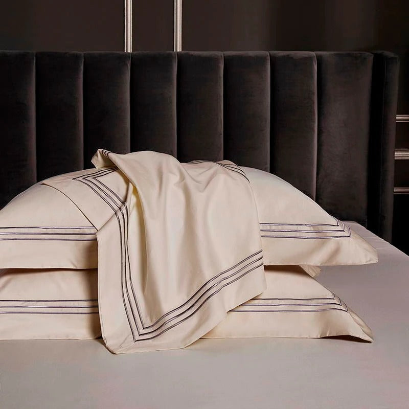 Pearl Cream Luxury Egyptian Comfort Cotton Duvet Cover Super King (240x260cm)