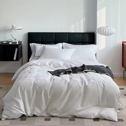 Pearl White Luxury Egyptian Comfort Cotton Duvet Cover King (220x240cm)